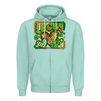 Seafoam lucky st patricks day hearts Zipper Hoodie - LillyAllenDesigns