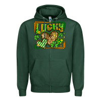 Sports Green lucky st patricks day hearts Zipper Hoodie - LillyAllenDesigns