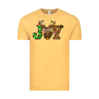 Vintage Mustard Christmas Joy Reindeer Vintage Tee - RanaPortraitStore