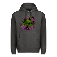 Charcoal Heather halloween patch Premium Hoodie - BundleAndBundleShop