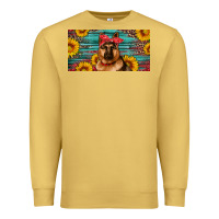 Antique Gold german shepherd with sunflowers license plate Premium Sweatshirt - Artiststas