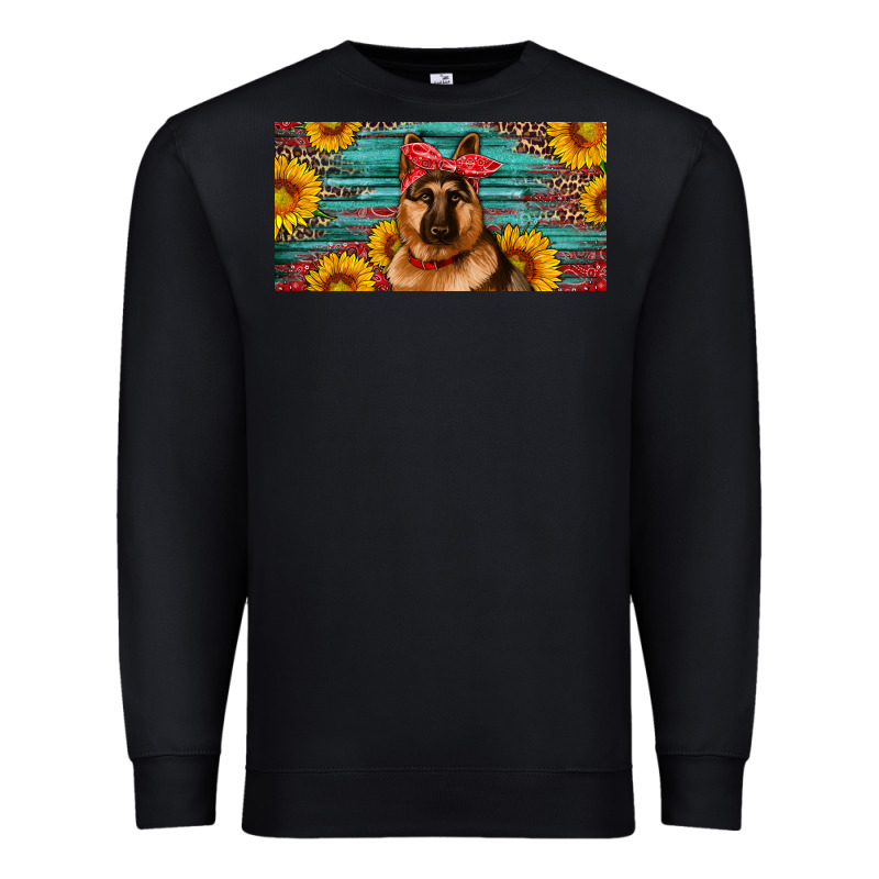 German Shepherd With Sunflowers License Plate Premium Sweatshirt by Artiststas | Teevron