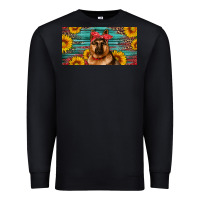 Black german shepherd with sunflowers license plate Premium Sweatshirt - Artiststas