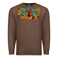 Chestnut german shepherd with sunflowers license plate Premium Sweatshirt - Artiststas