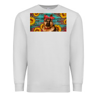 Dove Grey german shepherd with sunflowers license plate Premium Sweatshirt - Artiststas