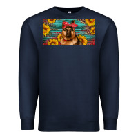 Navy german shepherd with sunflowers license plate Premium Sweatshirt - Artiststas