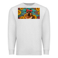 Oatmeal Heather german shepherd with sunflowers license plate Premium Sweatshirt - Artiststas