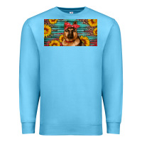 Ocean Blue german shepherd with sunflowers license plate Premium Sweatshirt - Artiststas
