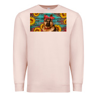 Pale Pink german shepherd with sunflowers license plate Premium Sweatshirt - Artiststas