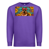 Purple german shepherd with sunflowers license plate Premium Sweatshirt - Artiststas