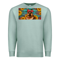 Seafoam german shepherd with sunflowers license plate Premium Sweatshirt - Artiststas