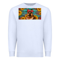 White german shepherd with sunflowers license plate Premium Sweatshirt - Artiststas