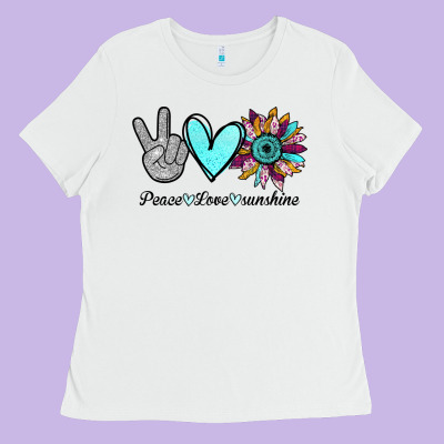 Peace Love Sunshine Ladies Tee Designed By Bettercallsaul