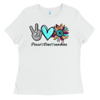 White Peace Love Sunshine Ladies Tee - Bettercallsaul