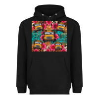 Black school bus leopard cowhide Heavyweight Hoodie - Artiststas