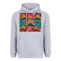 Heather Grey school bus leopard cowhide Heavyweight Hoodie - Artiststas