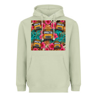 Matcha school bus leopard cowhide Heavyweight Hoodie - Artiststas