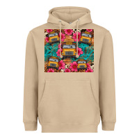 Mushroom school bus leopard cowhide Heavyweight Hoodie - Artiststas
