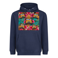 Navy school bus leopard cowhide Heavyweight Hoodie - Artiststas