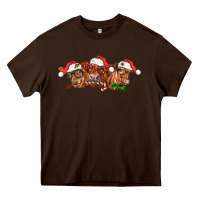 Chocolate Brown christmas red angus cows Heavy Core Tee - LillyAllenDesigns