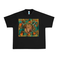 Black Western Fall Cow Urban Heavy Tee - RanaPortraitStore