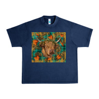 Navy Western Fall Cow Urban Heavy Tee - RanaPortraitStore