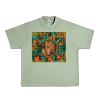 Oil Green Western Fall Cow Urban Heavy Tee - RanaPortraitStore