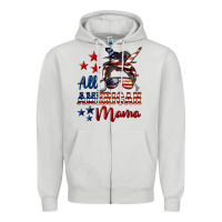 Dove Grey All American Mama Mother's Day Zipper Hoodie - LillyAllenDesigns