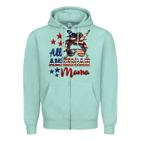 Seafoam All American Mama Mother's Day Zipper Hoodie - LillyAllenDesigns