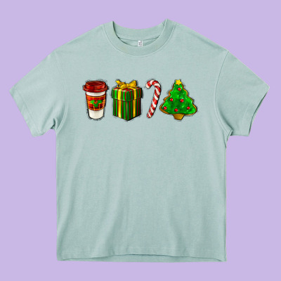 Christmas Items Heavy Core Tee Designed By Lillyallendesigns