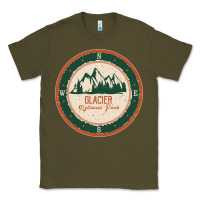 Army Green Glacier National Park Classic Tee - minhPixels