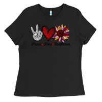 Black peace love sunflower Ladies Tee - Bettercallsaul