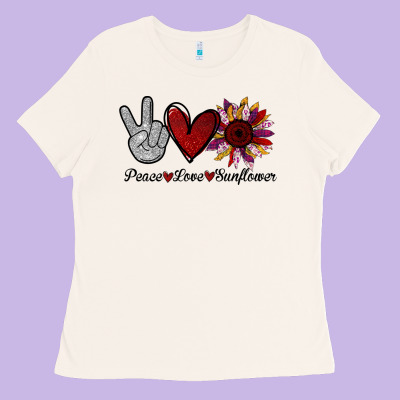 Peace Love Sunflower Ladies Tee Designed By Bettercallsaul