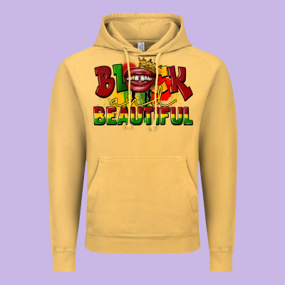 Black And Beautiful Vintage Hoodie Designed By Cowgirlartshop