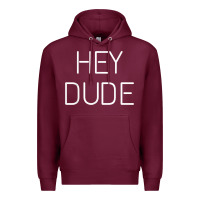 Burgundy Hey Dude Tee Womens Mens Gift Premium Hoodie - minhPixels