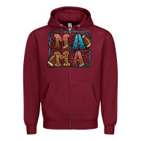 Burgundy American Football Mama Mother's Day Zipper Hoodie - LillyAllenDesigns