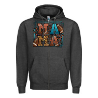 Charcoal Heather American Football Mama Mother's Day Zipper Hoodie - LillyAllenDesigns