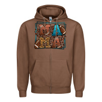 Chestnut American Football Mama Mother's Day Zipper Hoodie - LillyAllenDesigns