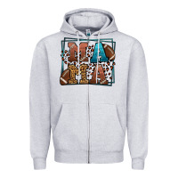 Heather Grey American Football Mama Mother's Day Zipper Hoodie - LillyAllenDesigns