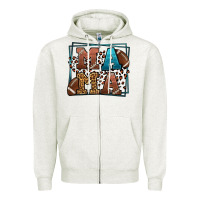 Oatmeal Heather American Football Mama Mother's Day Zipper Hoodie - LillyAllenDesigns