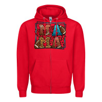 Red American Football Mama Mother's Day Zipper Hoodie - LillyAllenDesigns