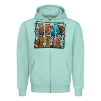 Seafoam American Football Mama Mother's Day Zipper Hoodie - LillyAllenDesigns