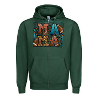Sports Green American Football Mama Mother's Day Zipper Hoodie - LillyAllenDesigns