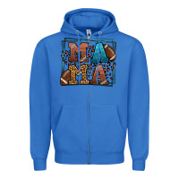 True Royal American Football Mama Mother's Day Zipper Hoodie - LillyAllenDesigns