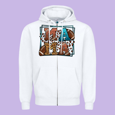 American Football Mama Mother's Day Zipper Hoodie Designed By Lillyallendesigns