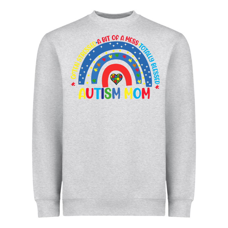 Often Stressed A Bit Of A Mess Totally Blessed Aut Heavyweight Sweatshirt by CowhideDigitalArt | Teevron