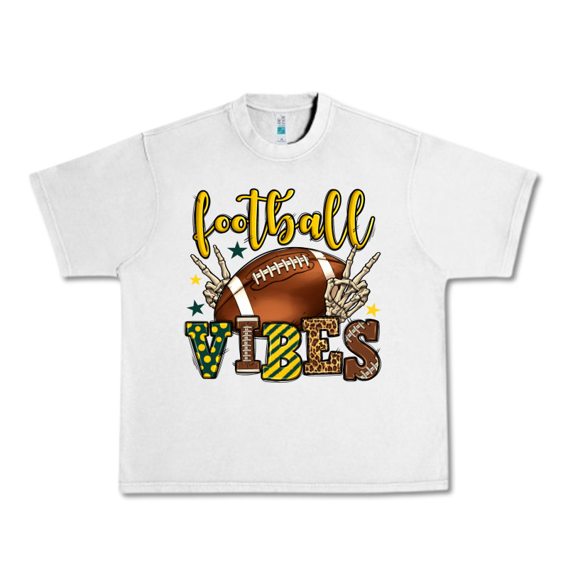 Football Vibes Yellow And Green Team Color Urban Heavy Tee by HowdyJamesFarm | Teevron