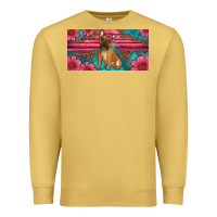 Antique Gold french bulldog floral license plate Premium Sweatshirt - Artiststas