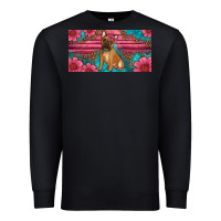 Black french bulldog floral license plate Premium Sweatshirt - Artiststas