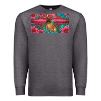 Charcoal Heather french bulldog floral license plate Premium Sweatshirt - Artiststas